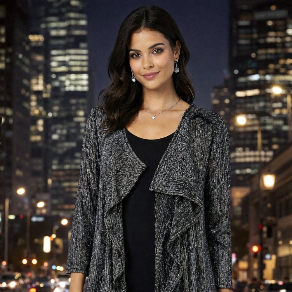 Christopher & Banks Metallic Shimmer Cardigan.